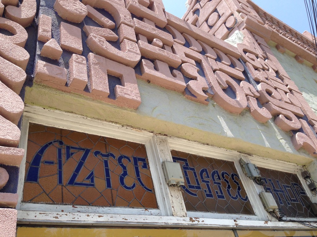 Leaded glass Aztec Coffee Shop panels. Gorgeous. (Photo Credit: L1OTB)